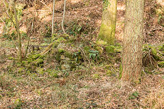 
Coed-y-Darren, foundations of a building, possibly a magazine, February 2015