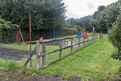 
The Monmouthshire Tramroad on the left approaching the 'Welsh Oak', Ty'n-y-cwm, August 2020