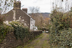 
The tramroad route towards the Bridgend Inn, August 2020