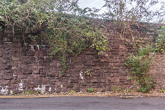 
The tramroad ran on top of the wall at the 'Masons Arms', August 2020