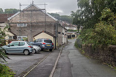 
The tramroad ran along Mill Terrace before re-joining the railway line, August 2020