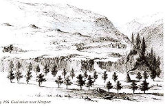 
A sketch by J J Angerstein, believed to show the Blackvein Colliery in Risca. c1760