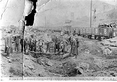 
Risca Blackvein Colliery, Striking colliers during the National Coal Strike of 1912 at Blackvein Colliery or possibly North Risca Colliery, © Photo courtesy of Risca Museum