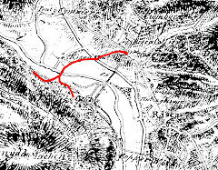 
The map of 1813 showing the alternative access to the colliery