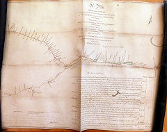 
Map of Risca turnpike of 1809 with the 'inclined plane' crossing the turnpike, at the bottom left corner'