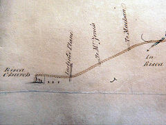 
Extract of the map of Risca turnpike of 1809 with the 'inclined plane' crossing the turnpike'