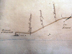 
Extract of the map of Risca turnpike of 1809 with the 'inclined plane' crossing the turnpike'