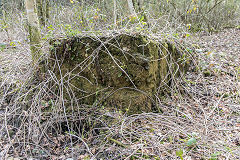 
A large concrete block behind the shafts, Risca Blackvein Colliery, April 2016