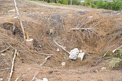 
Shaft or collapse on the hillside, Risca Blackvein, May 2010