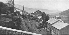 
Colliery By-products works, the upright tanks are the gas scrubber units, Crosskeys, c1930, © Photo courtesy of Risca Museum