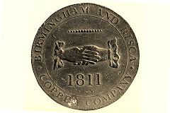 
Union Copper Co 1d token, design 2, © Photo courtesy of Risca Museum