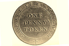 
Union Copper Co 1d token, reverse side of both designs, © Photo courtesy of Risca Museum