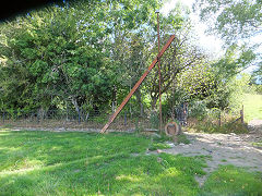 Cae'r Llwyn Colliery, Mynyddislwyn, crane, hoist, drilling rig or headgear , August 2022