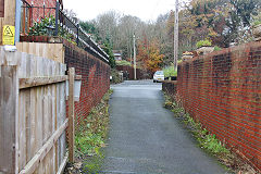 Cwm Dows Colliery tramroad, the site of the coke ovens, Newbridge, November 2020