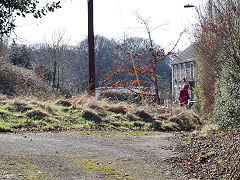 Islwyn Colliery tramway at the Nailers Arms, Mynyddislwyn, January 2021
