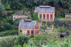 
Crumlin Navigation Colliery fanhouse from Swffryd, August 2019