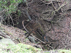 Pendaren, Ironmongery in the stream, Mynyddislwyn, January 2014
