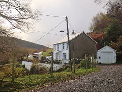 Halls Road, the original tramroad trackbed at York Place, Cwmcarn, November 2020