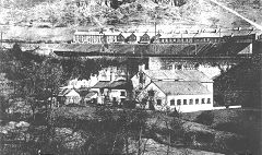 
The lower Flannel factory and the Pontywaun Garden Village tramways in background, Cwmcarn, © Photo courtesy of unknown source