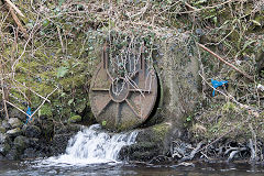 Riverbank drainage channels, Cwmcarn, March 2016