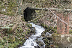 Nant-y-crochen culvert under the GWR into River Ebbw, Cwmcarn, March 2016