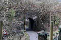 Halls Road railway bridge, York Place, Cwmcarn, March 2016