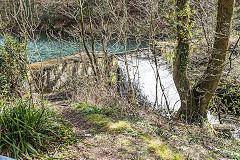 The Distillery Pond dam, Abercarn, April 2016