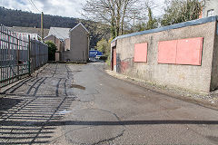 
The course of the tramway from the chemical works to the tinplate works yard, April 2016