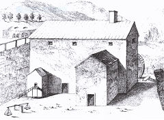 Abercarn Furnace sketch from 1754 by J J Angerstein