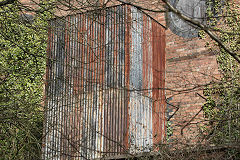 Lower tinplate works rear wall, Abercarn, March 2016