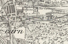 The Distillery Pond area, 1875 <small>©Crown Copyright reserved</small>