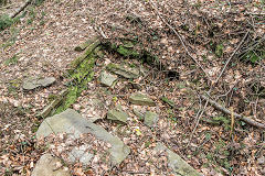 Foundations in the woods above West End, Abercarn, April 2016