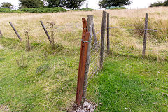Llanhilleth Farm Colliery rail fencepost, August 2014