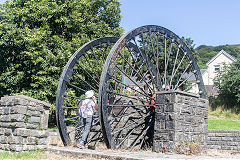 
Cwmtillery Colliery memorial winding wheels, August 2020