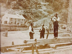 Lower end of Phillips incline showing wagons on the line