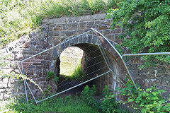 
Tramway under the Blaenavon Branch at Noble Square, July 2020