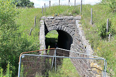 
Tramway under the Blaenavon Branch at Noble Square, July 2020