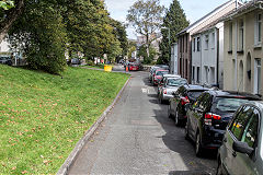 The Clydach Railroad runs along Alma Street, Brynmawr, September 2019