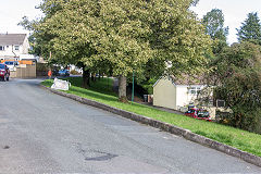 
Disgwylfa Tramroad at Park Crescent, Brynmawr, the tramroad is down on the right, September 2019