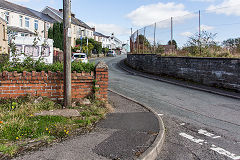 Disgwylfa Tramroad now runs along Clydach Street, Brynmawr, September 2019