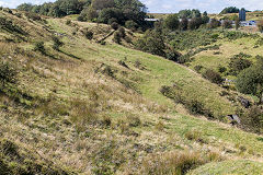 Disgwylfa Tramroad heads for the bridge over the Clydach, Brynmawr, September 2019