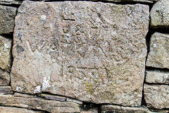 
Inscribed stone at Trostre Pit, Blaina, April 2015