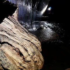 
'Dunkin Donuts' is the River Ebbw tunnel under Victoria, 2018, © Photo courtesy of Gwent Caving Club