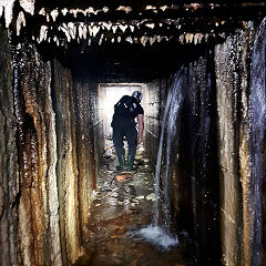 
'Dunkin Donuts' is the River Ebbw tunnel under Victoria, 2018, © Photo courtesy of Gwent Caving Club