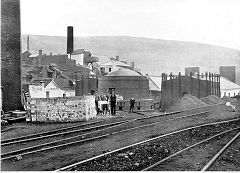 Ebbw Vale brickworks before 1901, looks more like it could be the old kilns but could be Willowtown © National Museum of Wales
