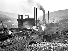 The new blast furnaces under construction, c1936, Ebbw Vale, © Photo courtesy of Geoff Palfrey
