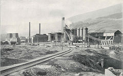 
The old blast furnaces with the Victoria tramway in the top right background, c1900, Ebbw Vale, © Photo courtesy of Geoff Palfrey