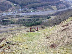 
Top of ropeway to tip, Marine Colliery, Cwm, April 2009