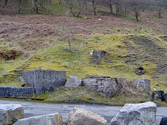 
Course  of ropeway to tip, Marine Colliery, Cwm, April 2009