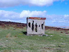 Building with TV cable by tips, Marine Colliery, Cwm, April 2009